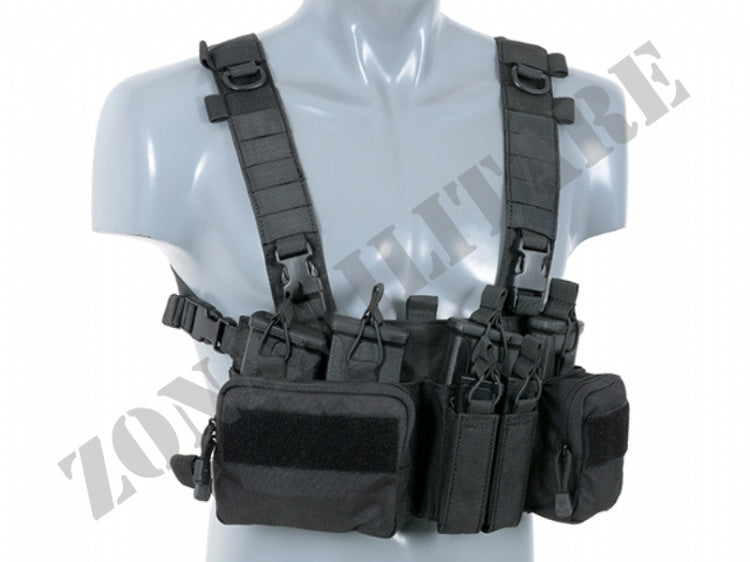 Tattico Buckle Up Recce Sniper Chest Rig Black 8 Fields