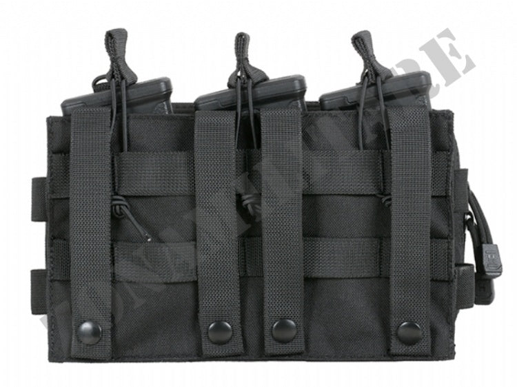 Molle Triple Rifle Mag/Gp Pouch Black 8 Fields