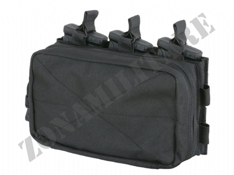 Molle Triple Rifle Mag/Gp Pouch Black 8 Fields