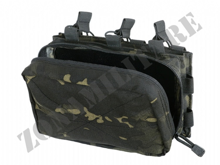 Molle Triple Rifle Mag/Gp Pouch Multicam Black 8 Fields