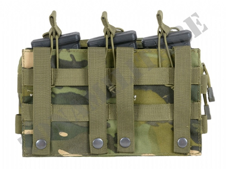 Molle Triple Rifle Mag/Gp Pouch Multicam Tropic 8 Fields