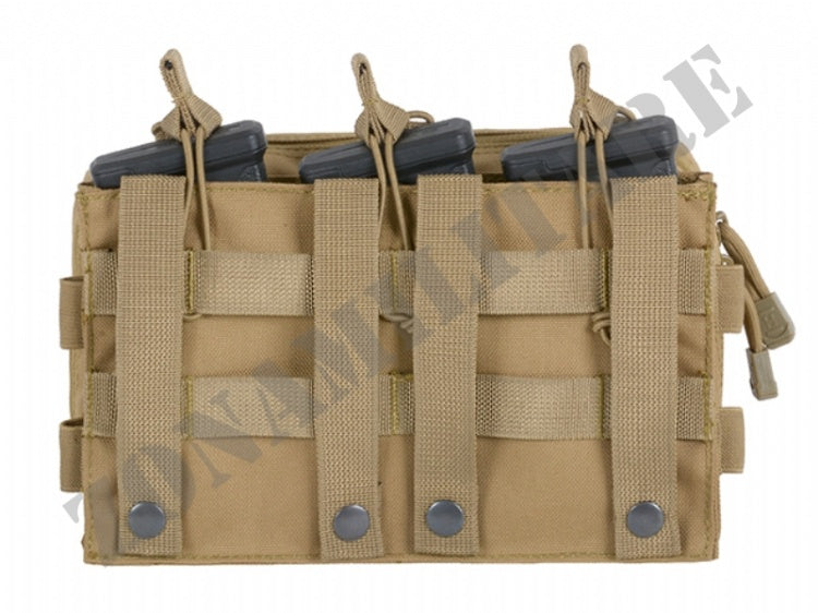 Molle Triple Rifle Mag/Gp Pouch Coyote 8 Fields