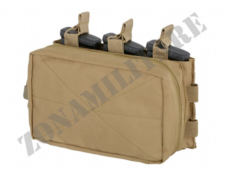 Molle Triple Rifle Mag/Gp Pouch Coyote 8 Fields