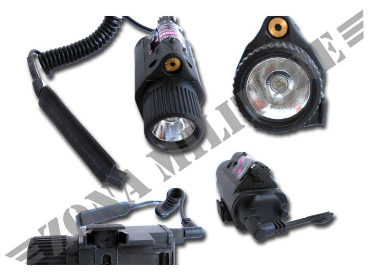 Torcia Led 180 Lumen + Laser M6 Con Remoto - Sas