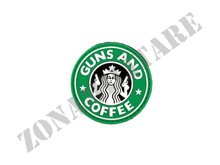 Patch Gommata Guns And Coffee Green And White