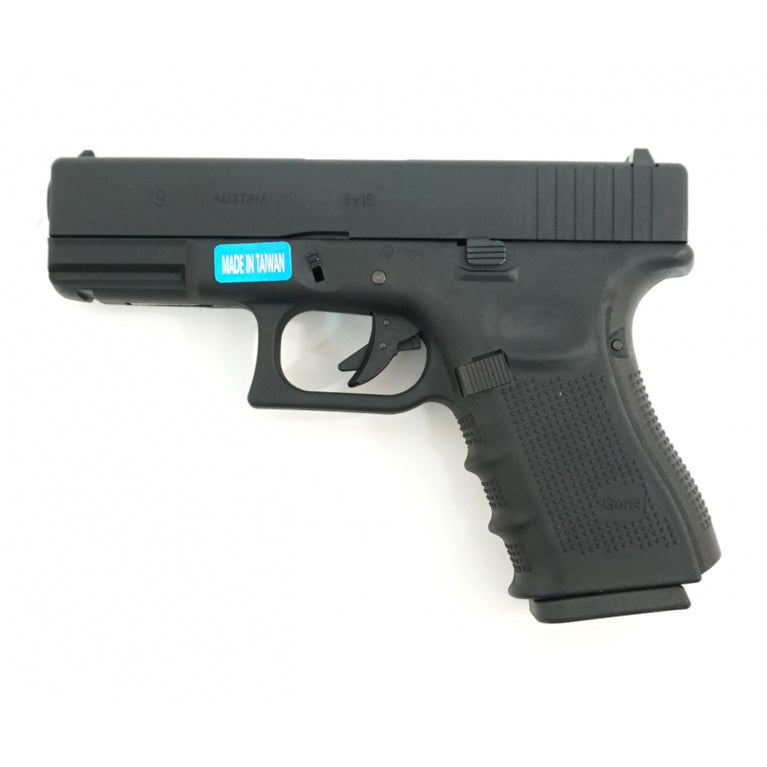 PISTOLA GLOCK R19 A GAS SCARRELLANTE CON BANDIERA AMERICANA