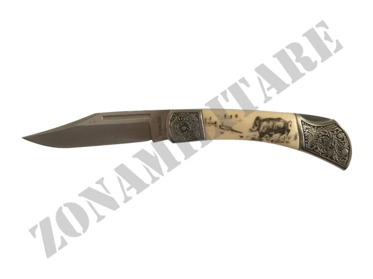 Coltello Virginia Extreme Manico Metallo Con Cinghiale