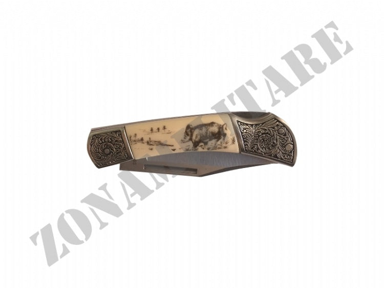 Coltello Virginia Extreme Manico Metallo Con Cinghiale