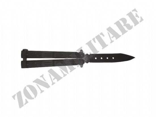 Coltello A Farfalla Manico Gommato Colore Nero