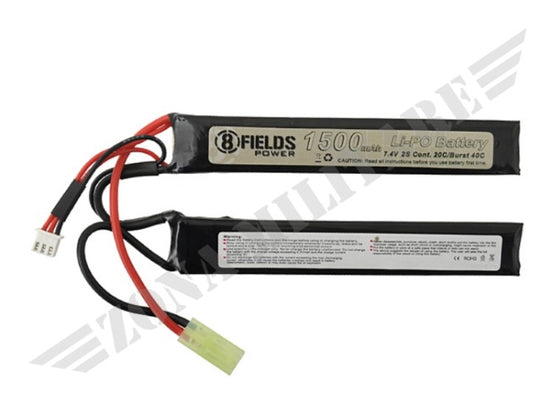 Batteria Lipo 1500Mah 7.4V 20/40C 2 Elementi 8 Fields